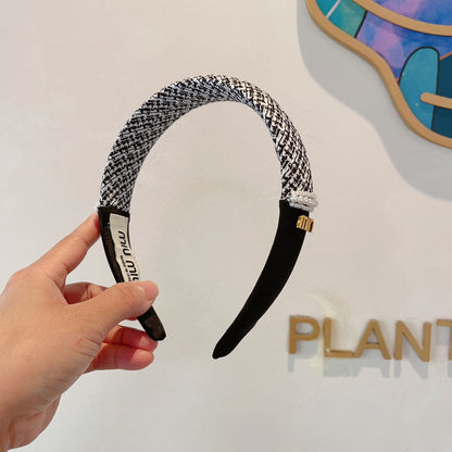 HEADBAND IN BLACK TWEED AND SILK 262052