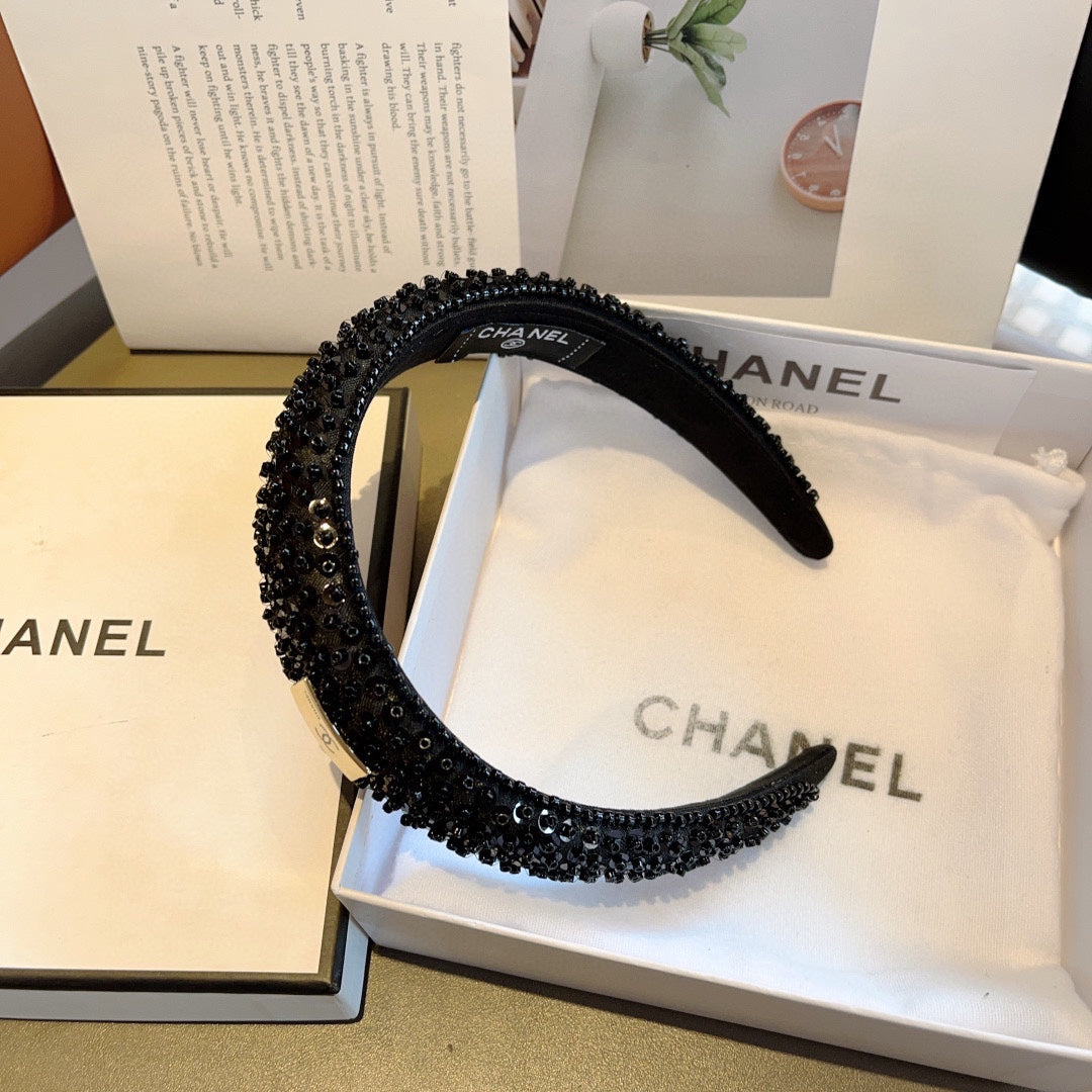 BLACK FABRIC WITH SEQUINS HAIRBAND 412430