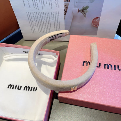THICK HEADBAND IN BEIGE CASHMERE 412453