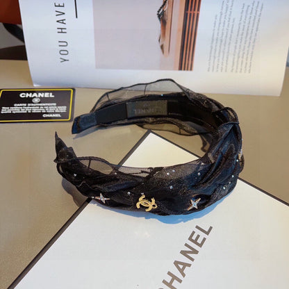 BLACK VOILE FABRIC HAIRBAND 417294