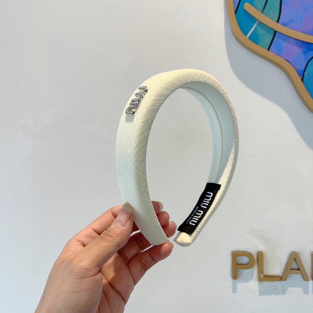 THICK HAIR BAND IN WHITE RAW FABRIC 423576