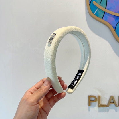 THICK HAIR BAND IN WHITE RAW FABRIC 423576