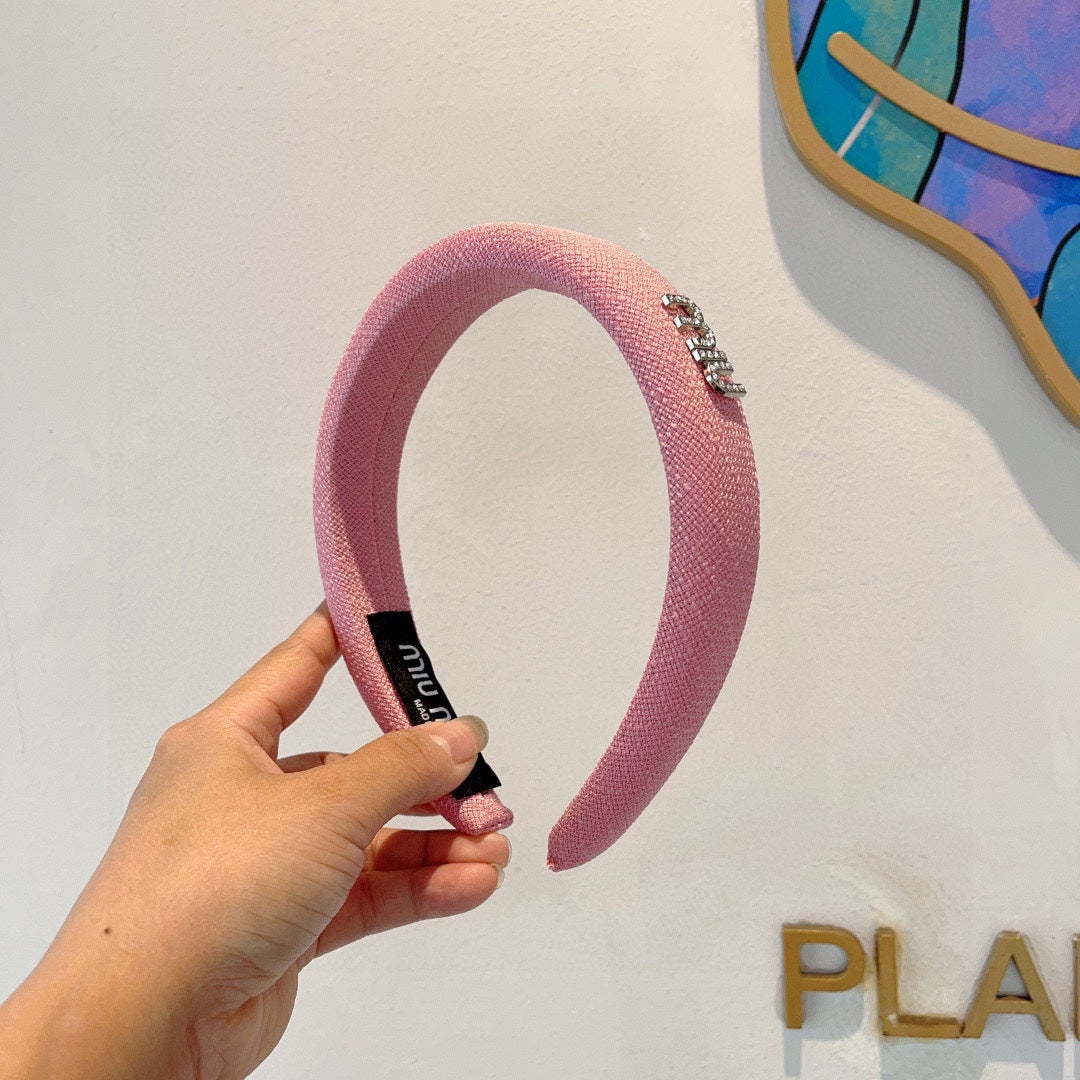 THICK HAIR BAND IN PINK RAW FABRIC 423577