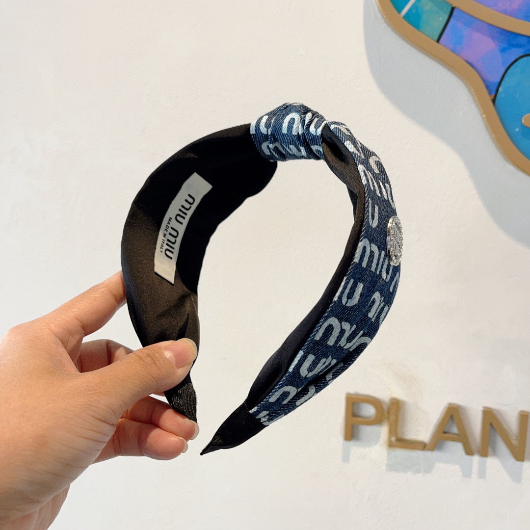 HEADBAND IN PRUSSIAN BLUE DENIM 432756