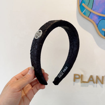 THICK HEADBAND IN BLACK FABRIC 432779