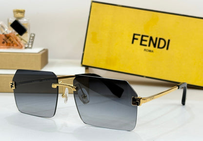 SKY RECTANGULAR FRAME SUNGLASSES FE40043U IN METAL
