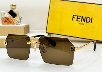 SKY RECTANGULAR FRAME SUNGLASSES FE40043U IN METAL