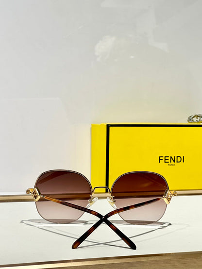 TRAVEL ROUND FRAME SUNGLASSES FD8136 IN METAL