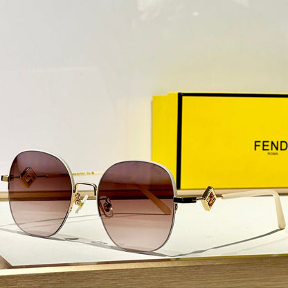 TRAVEL ROUND FRAME SUNGLASSES FD8136 IN METAL