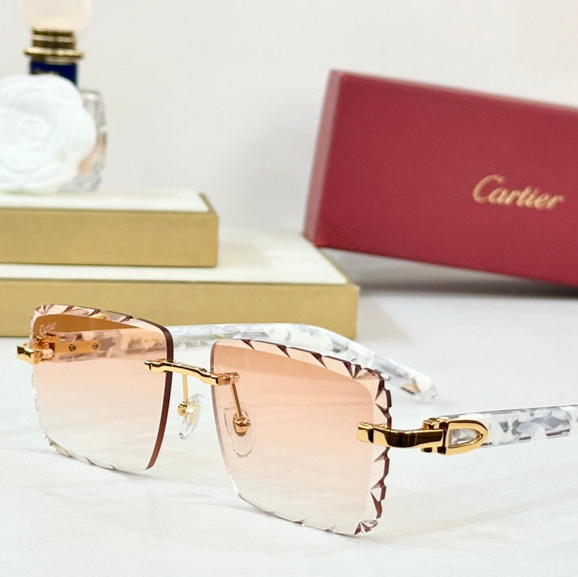 C DE RIMLESS RECTANGULAR FRAME SUNGLASSES 556093 IN METAL