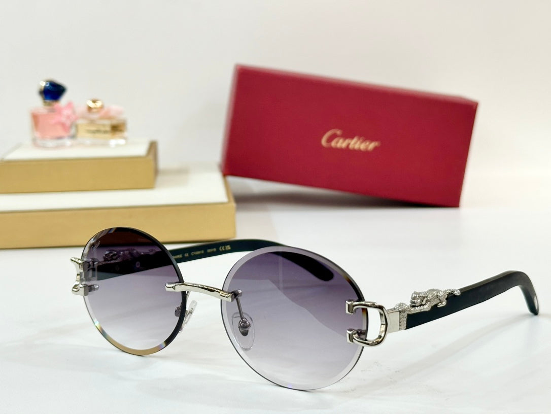 PANTHÈRE ROUND FRAME SUNGLASSES CT0561S IN METAL