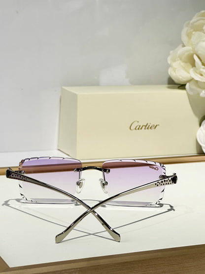 PANTHÈRE RIMLESS SQUARE FRAME SUNGLASSES 580908 IN METAL