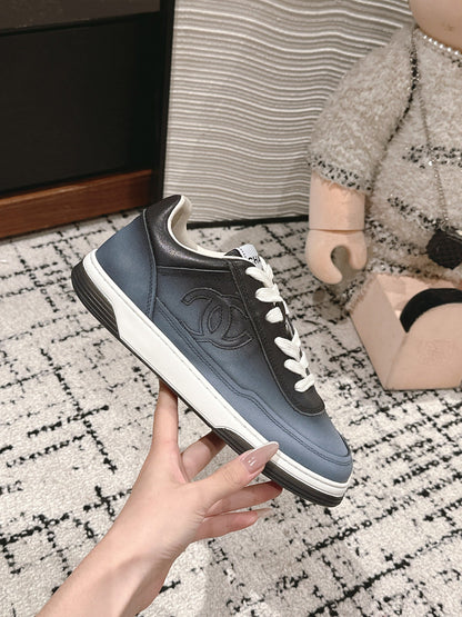 SNEAKER IN BLACK MIX COOL GRAY HAND-POLISHED CALFSKIN 977825