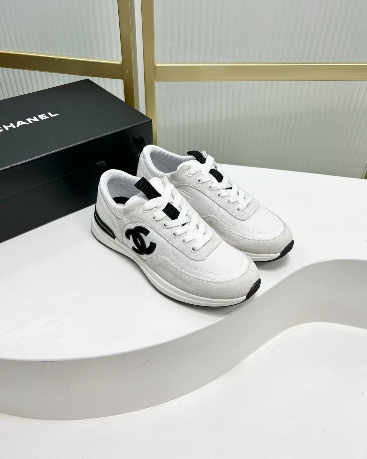 SNEAKER IN WHITE MIX GREY SUEDE
