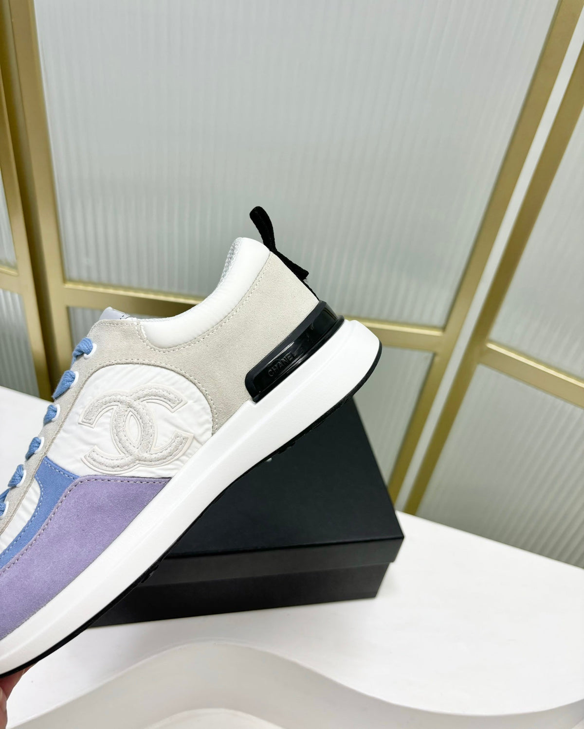 SNEAKER IN AMETHYST PURPLE MIX GREY SUEDE