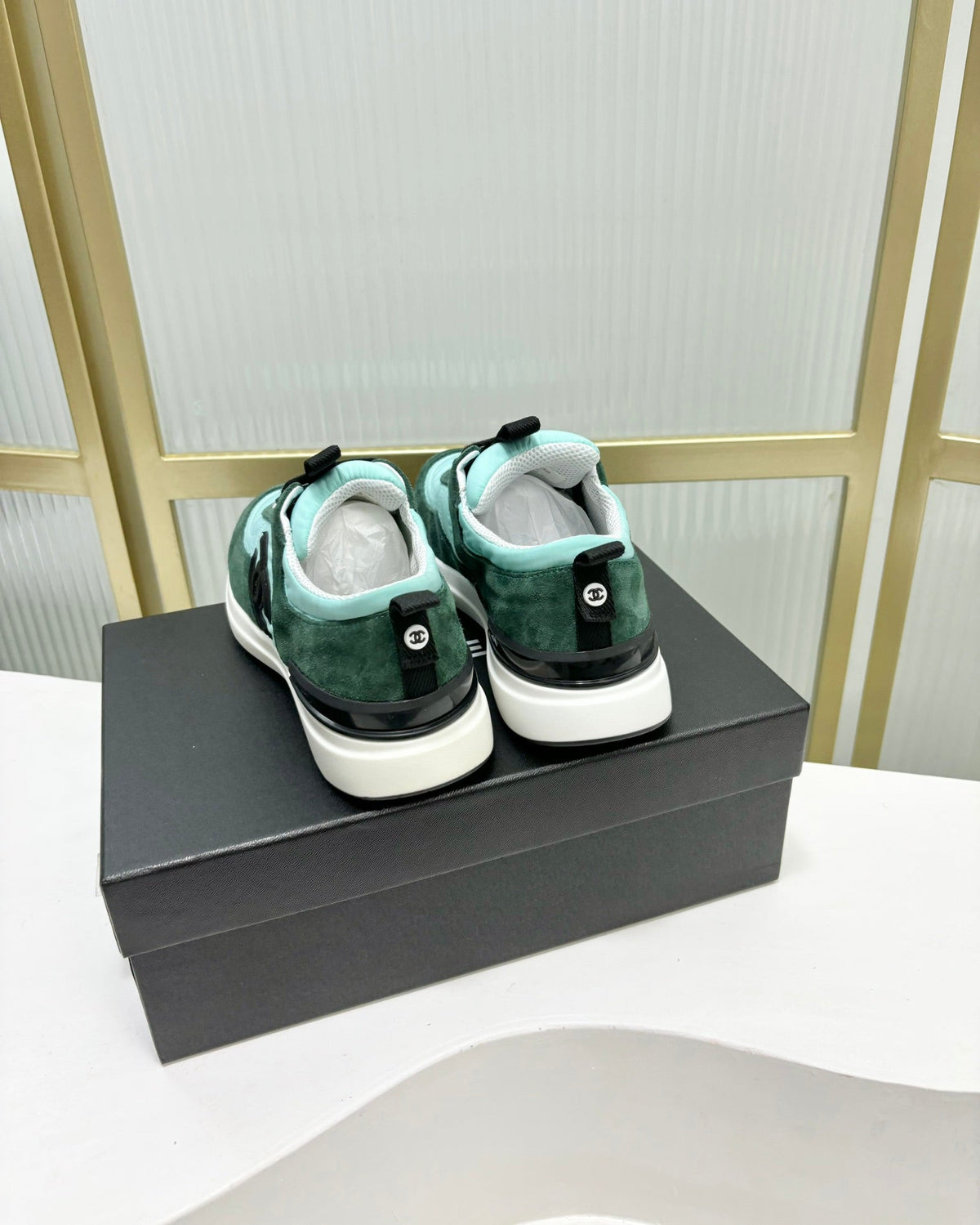 SNEAKER IN GREEN MINT MIX FOREST GREEN SUEDE