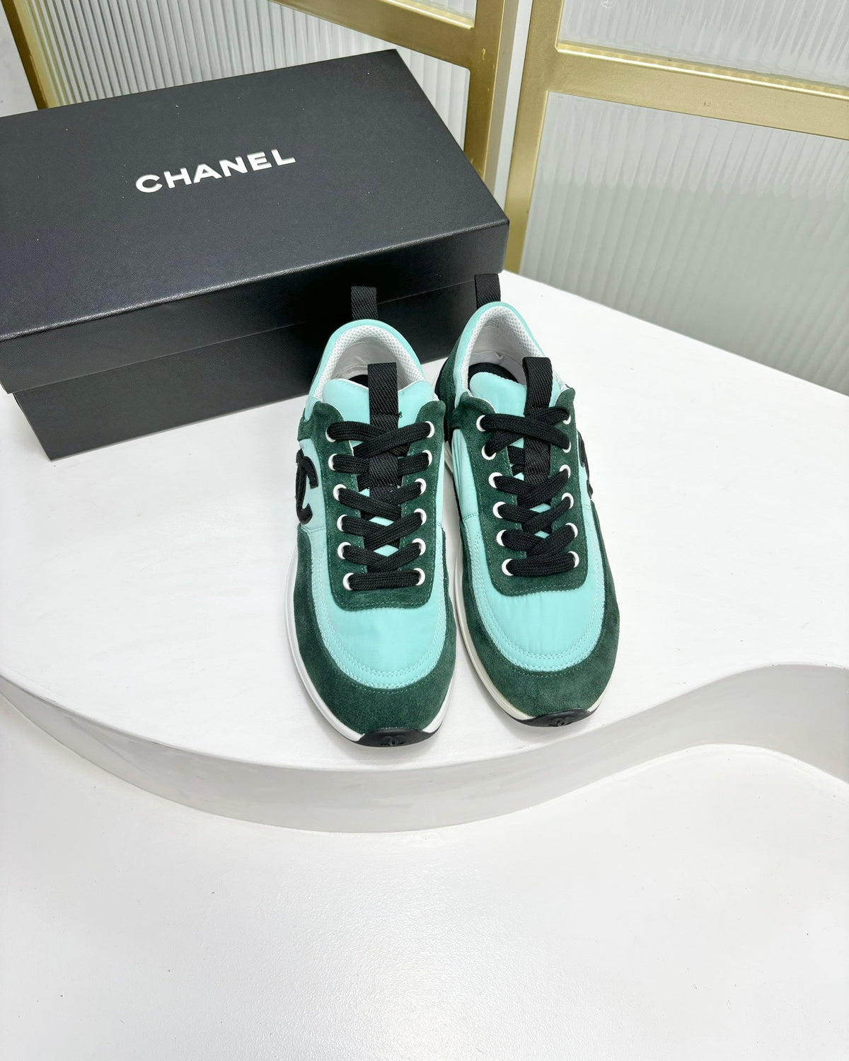 SNEAKER IN GREEN MINT MIX FOREST GREEN SUEDE