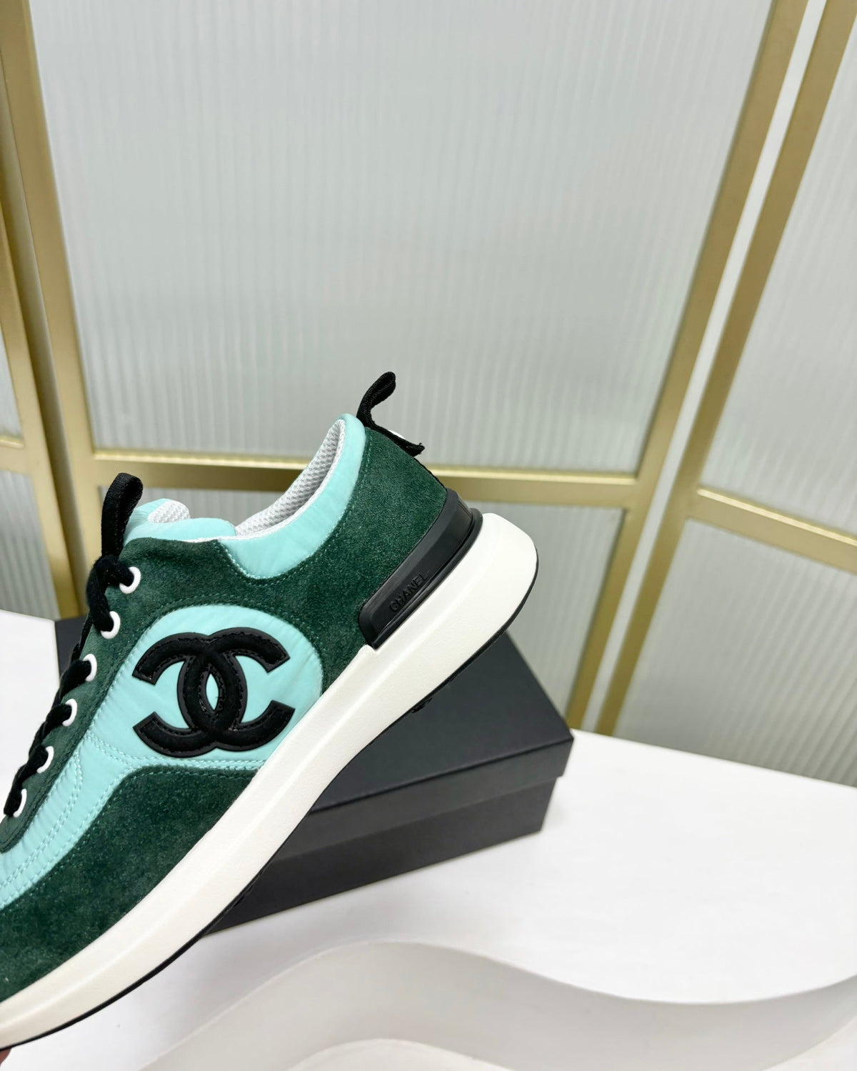 SNEAKER IN GREEN MINT MIX FOREST GREEN SUEDE