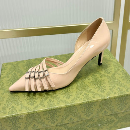 HIGH PUMP 6 CM IN TAN BEIGE CALFSKIN