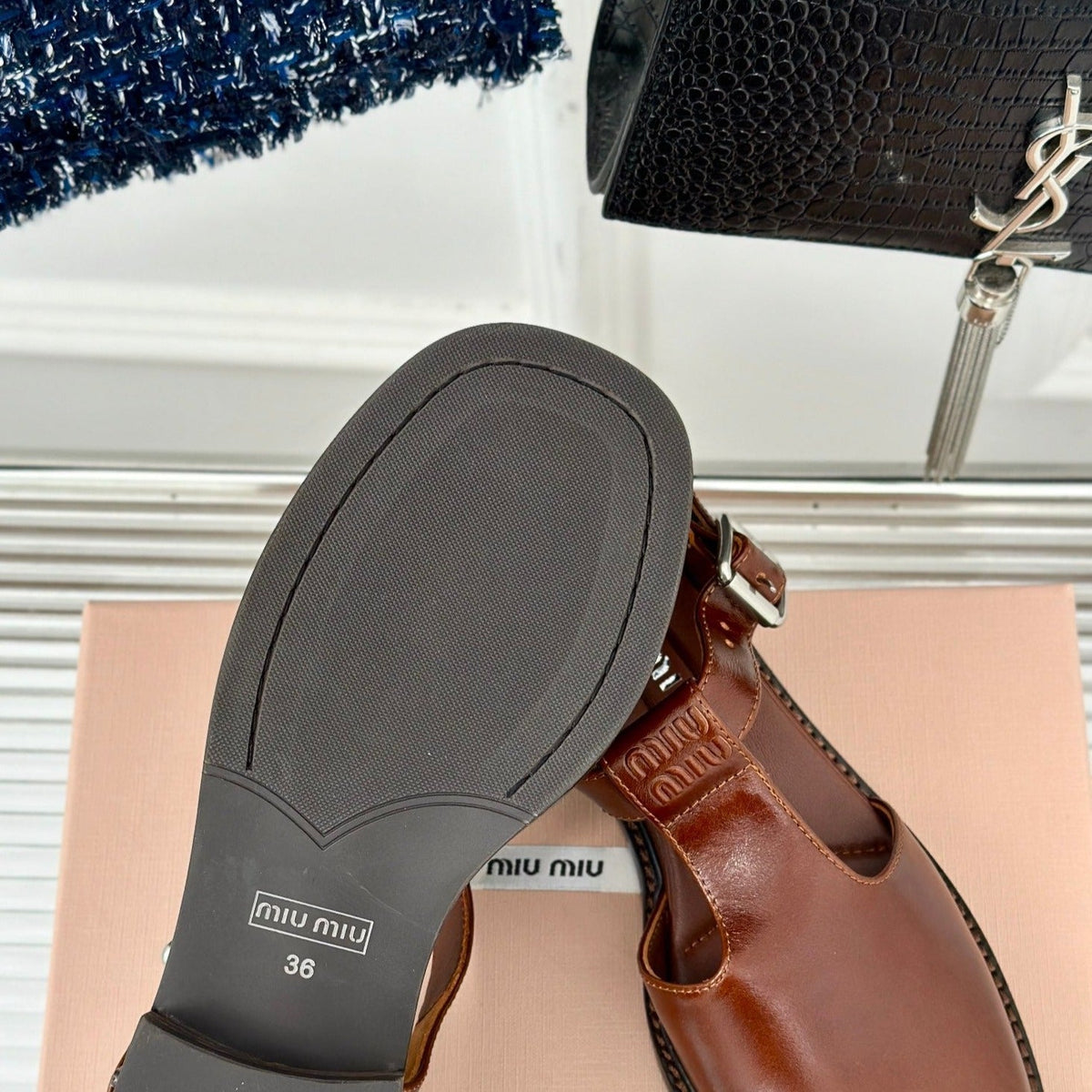 Sandal Platform Chestnut Calfskin