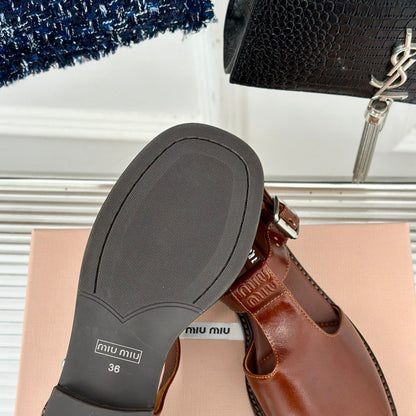 Sandal Platform Chestnut Calfskin