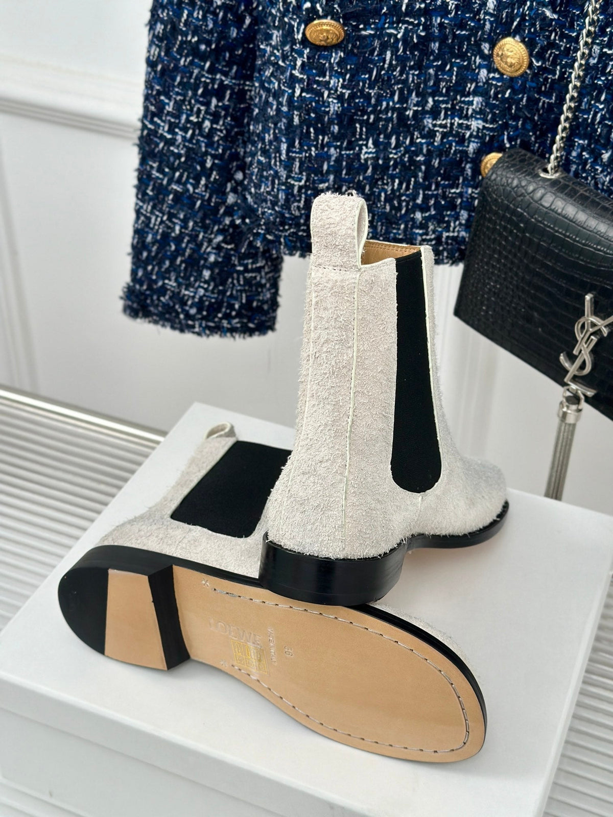 LW CAMPO CHELSEA BOOT WHITE BRUSHED SUEDE