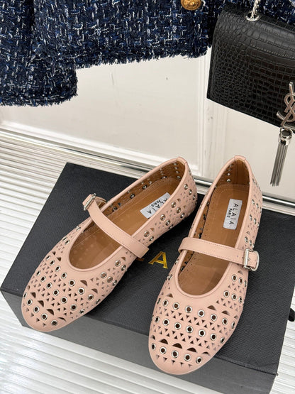 MARY JANE IN PEACH PINK CALFSKIN