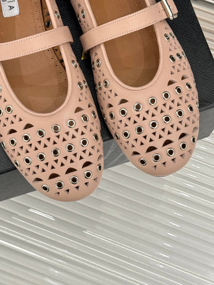 MARY JANE IN PEACH PINK CALFSKIN