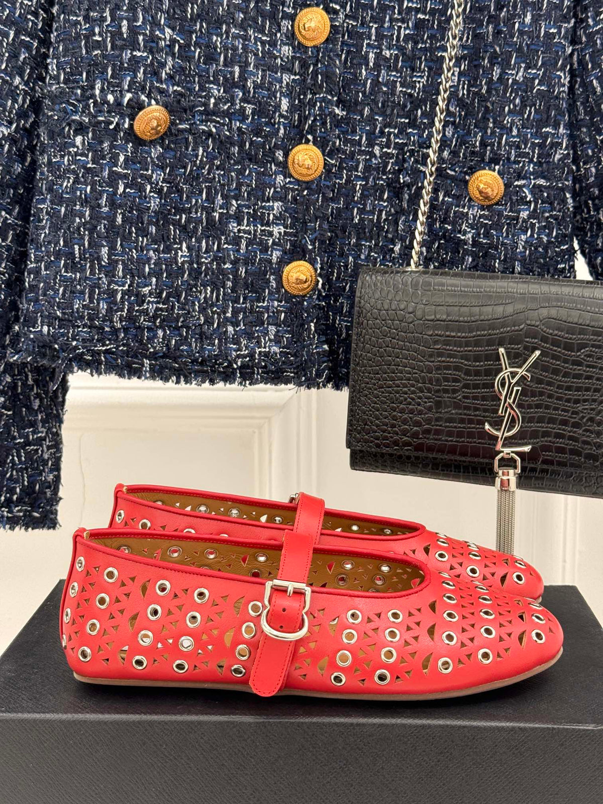 MARY JANE IN CHERRY RED CALFSKIN