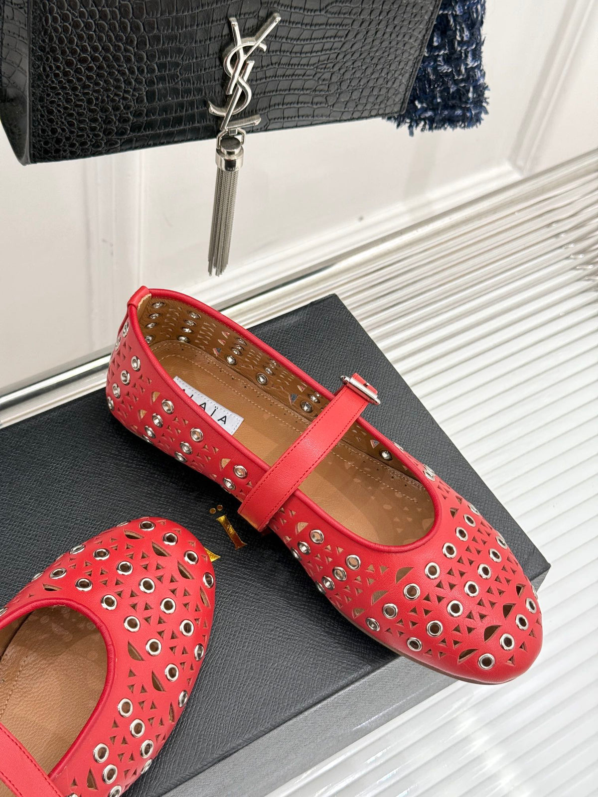 MARY JANE IN CHERRY RED CALFSKIN