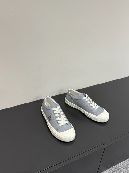 FF TRAINER SNEAKER IN DOLPHIN GRAY MIX WHITE CALFSKIN
