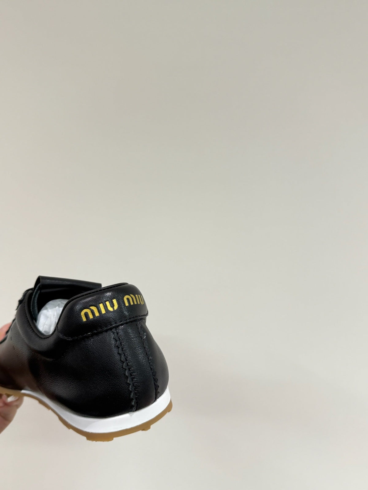PLUME NAPPA SNEAKERS IN BLACK LAMBSKIN