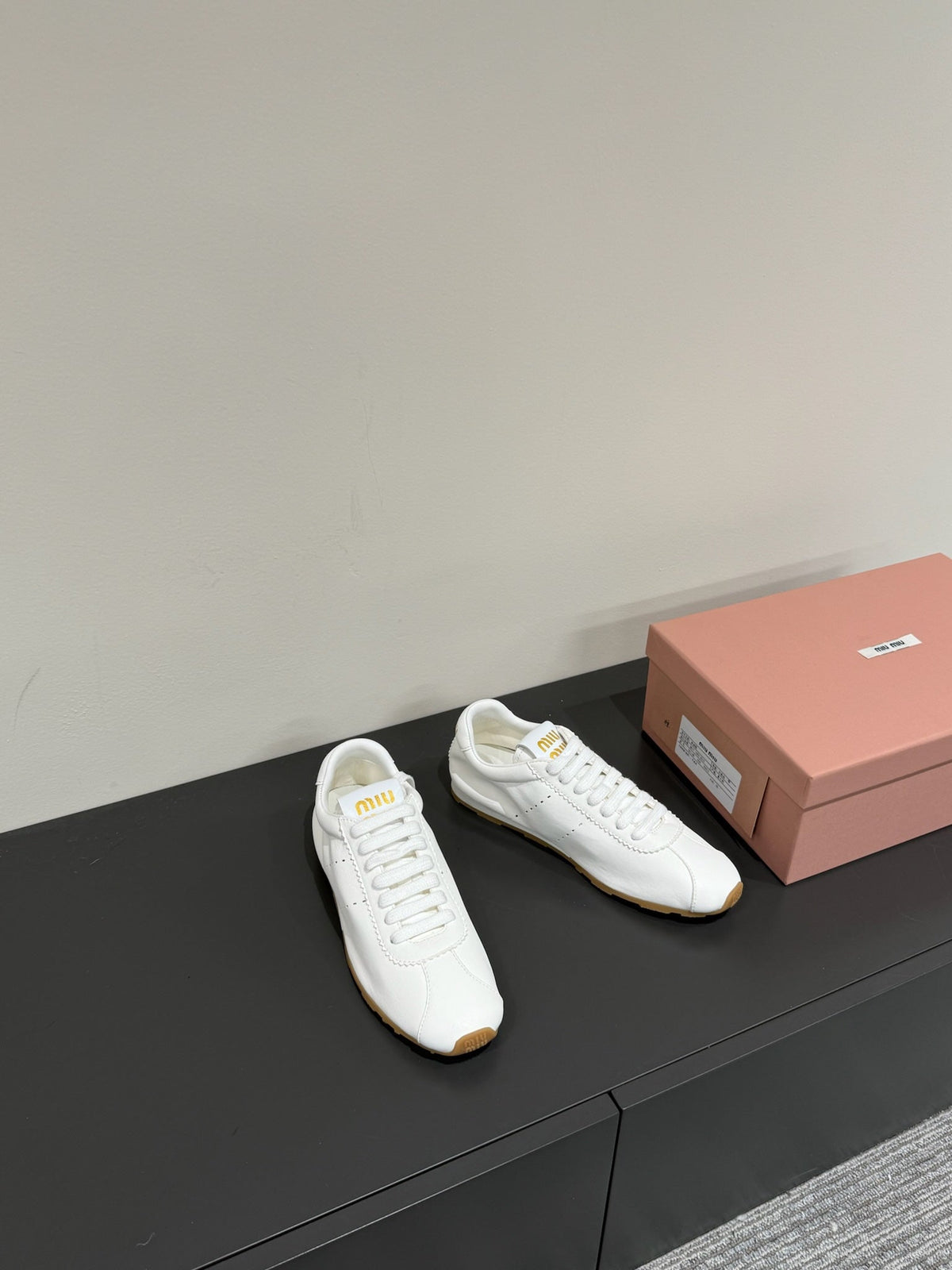 PLUME NAPPA SNEAKERS IN WHITE LAMBSKIN