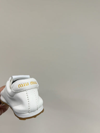 PLUME NAPPA SNEAKERS IN WHITE LAMBSKIN
