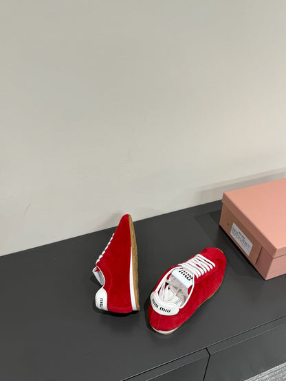 PLUME SNEAKERS IN RED SUEDE