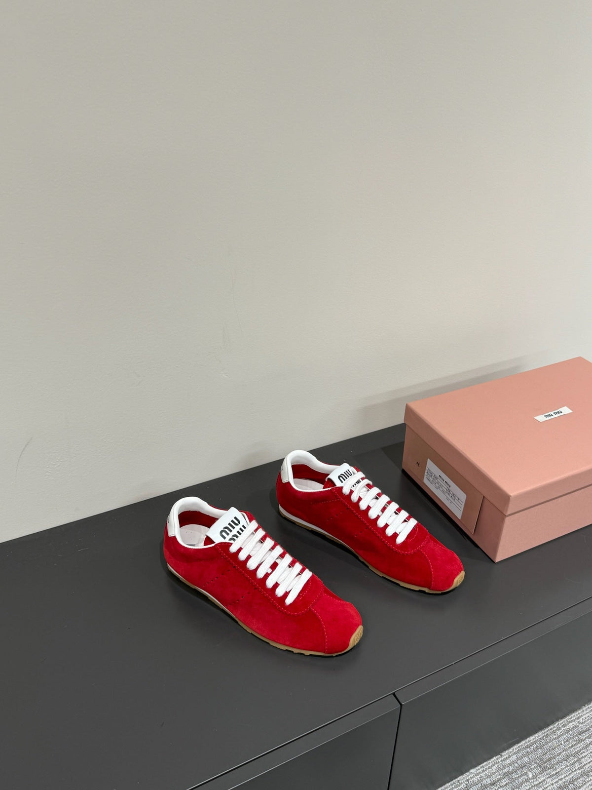 PLUME SNEAKERS IN RED SUEDE