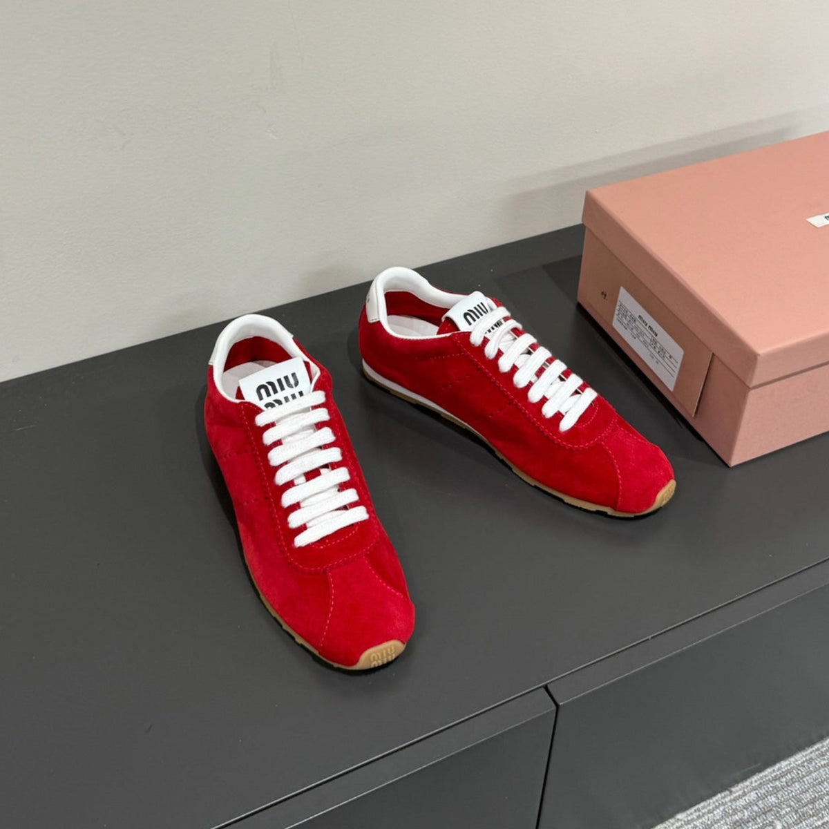 PLUME SNEAKERS IN RED SUEDE