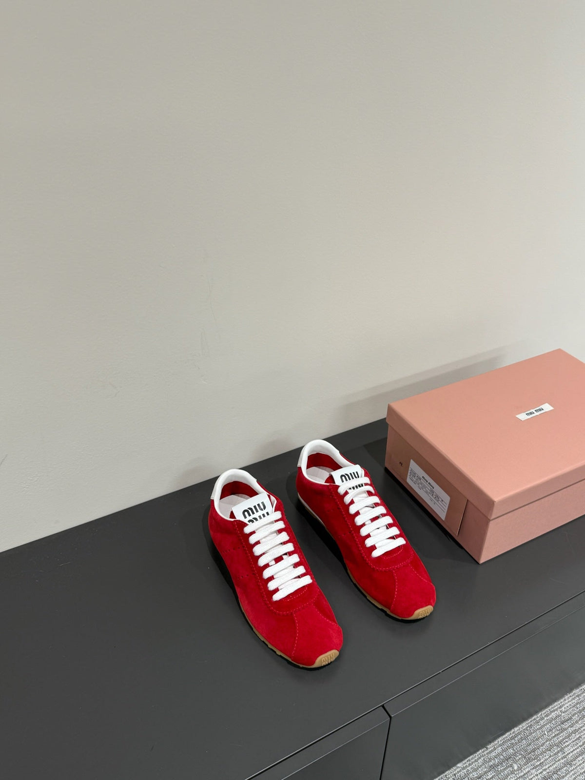 PLUME SNEAKERS IN RED SUEDE