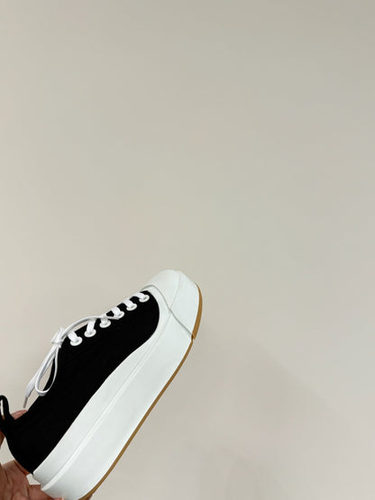VULCAN PLATFORM SNEAKER IN BLACK CANVAS