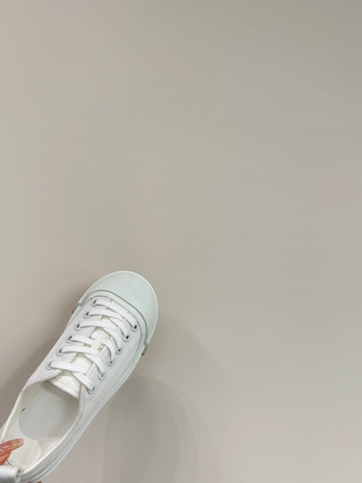 VULCAN PLATFORM SNEAKER IN WHITE CANVAS AND LAMBSKIN