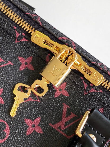 KEEPALL BANDOULIÈRE 45 IN BLACK MONOGRAM TOMETTE CANVAS