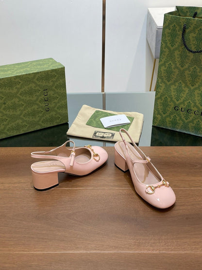 GG HORSEBIT PUMP PASTEL PINK LAMBSKIN