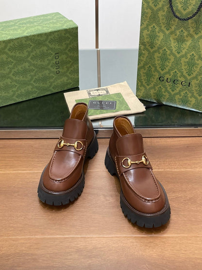HORSEBIT ANKLE BOOTS 4.5CM IN RUSSET BROWN CALFSKIN