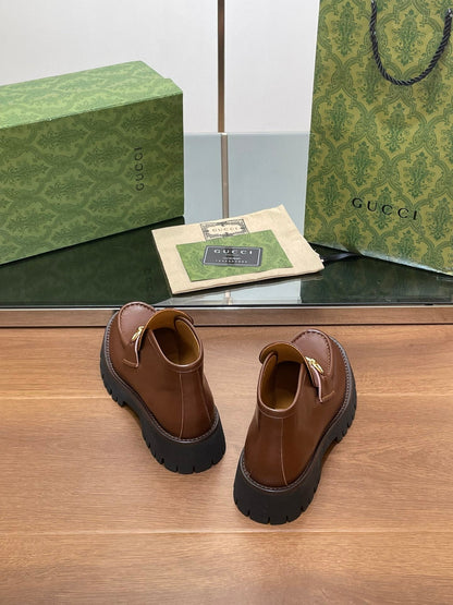 HORSEBIT ANKLE BOOTS 4.5CM IN RUSSET BROWN CALFSKIN