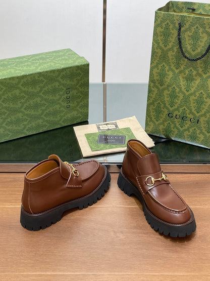 HORSEBIT ANKLE BOOTS 4.5CM IN RUSSET BROWN CALFSKIN