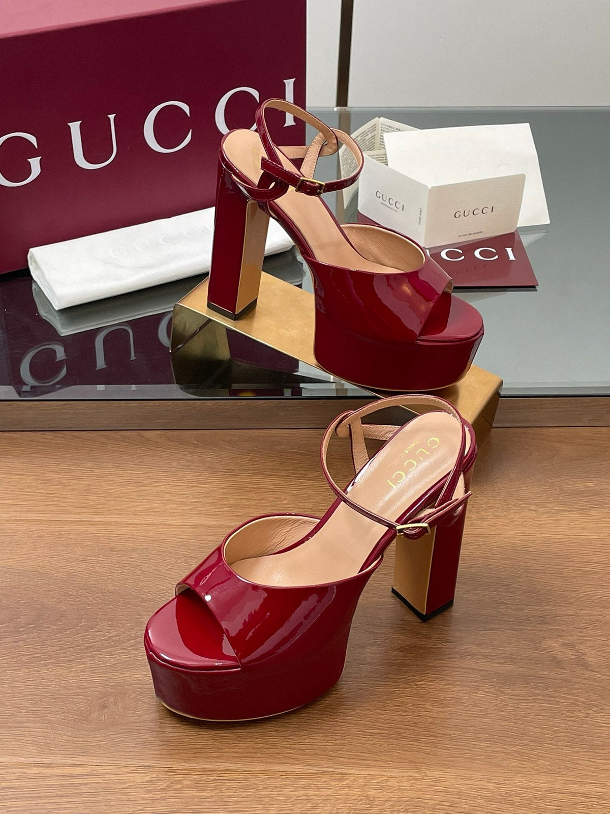 HIGH HEEL SANDALS 13 CM IN RED LAMBSKIN