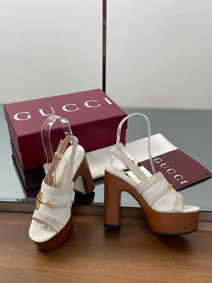HIGH HEEL SANDALS 13 CM IN CREAM WHITE CALFSKIN MIX SUEDUE GOLD HARDWARE