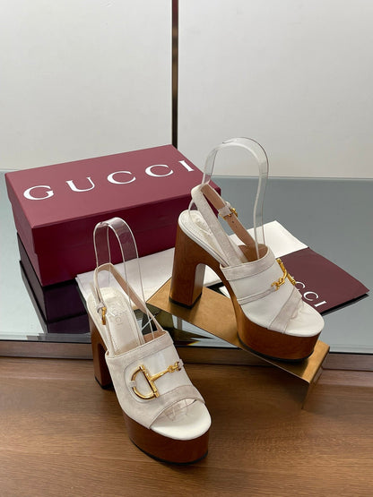 HIGH HEEL SANDALS 13 CM IN CREAM WHITE CALFSKIN MIX SUEDUE GOLD HARDWARE