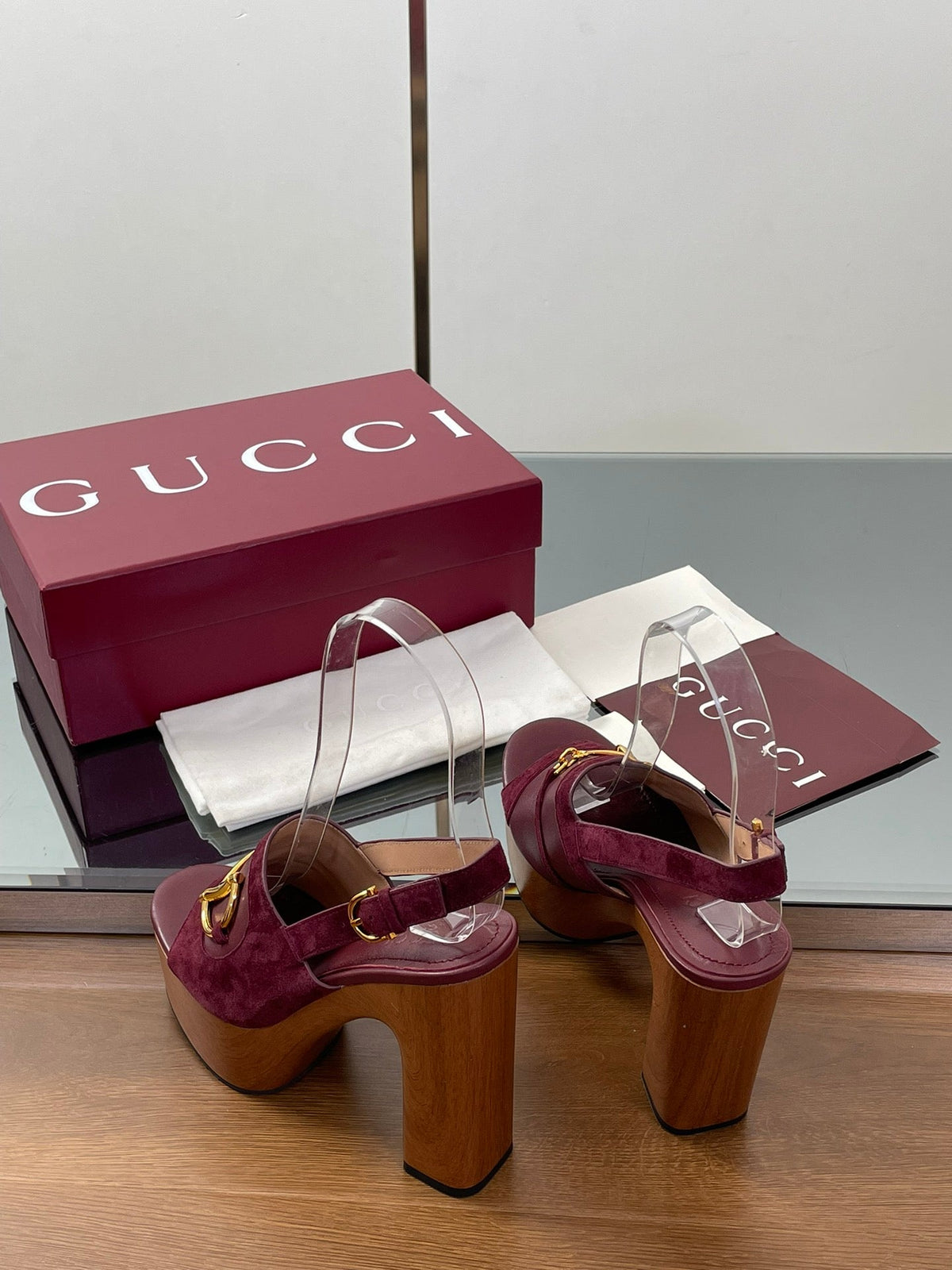 HIGH HEEL SANDALS 13 CM IN DARK RED CALFSKIN MIX SUEDUE GOLD HARDWARE