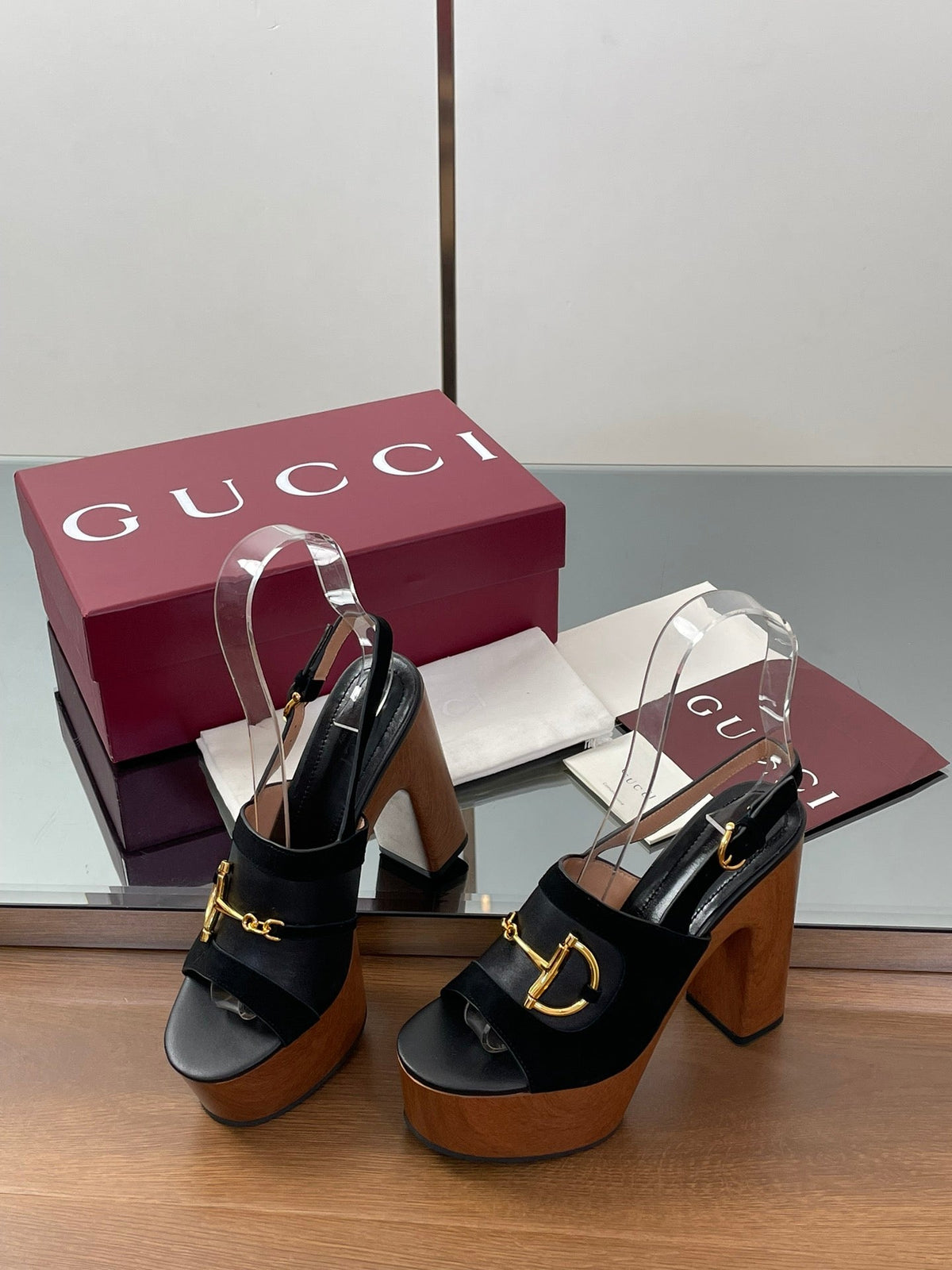 HIGH HEEL SANDALS 13 CM IN BLACK CALFSKIN MIX SUEDUE GOLD HARDWARE